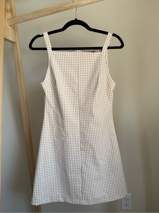Zara Dresses & Skirts - Cream & White Gingham Mini Dress